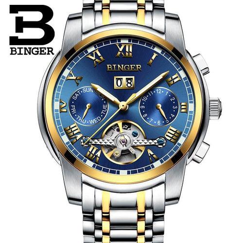 Binger Swiss Sapphire Tourbillon Watch Men B 8601