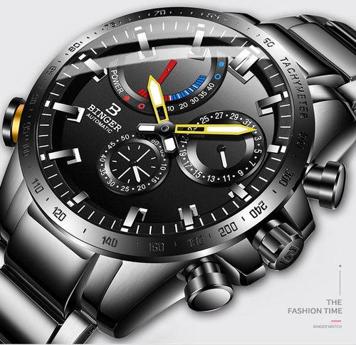 Binger Swiss Speedo Mechanical Men Watch B 10003B