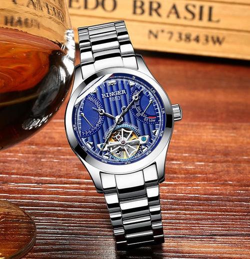Binger Swiss Super Luxury Tourbillon Mechanical Watch Men B 1171