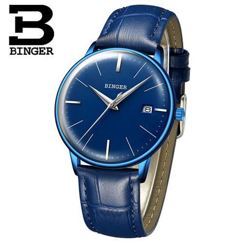 Binger Swiss Vintage Cambered Dial Mechanical Watch Men B 5078