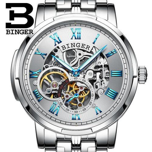 Binger Swiss Skeleton Mechanical Men's Watch B 5036