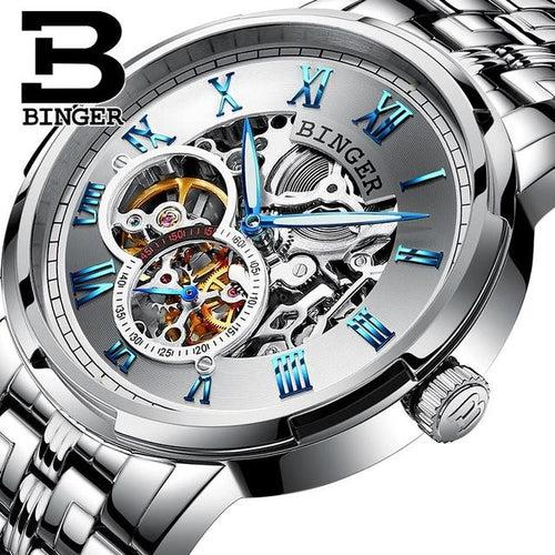 Binger Swiss Skeleton Mechanical Men's Watch B 5036