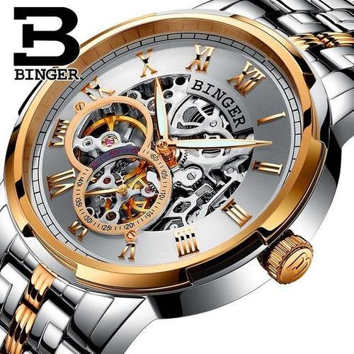 Binger Swiss Skeleton Mechanical Men's Watch B 5036