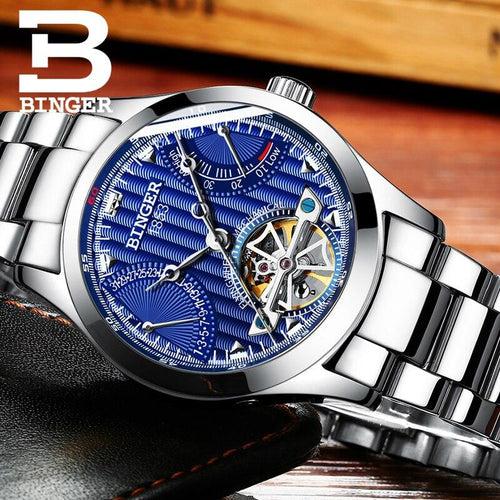 Binger Swiss Super Luxury Tourbillon Mechanical Watch Men B 1171