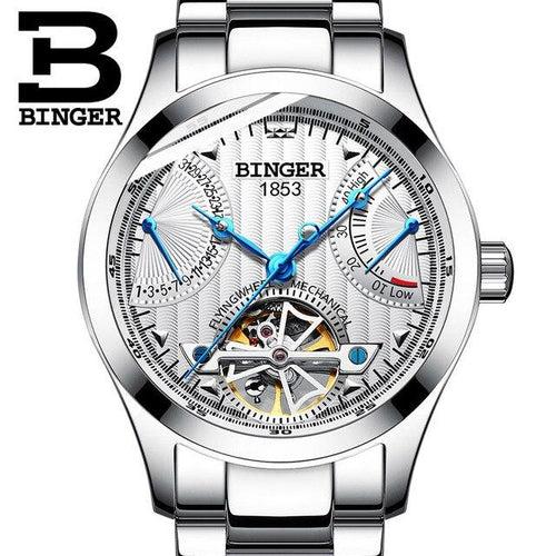 Binger Swiss Super Luxury Tourbillon Mechanical Watch Men B 1171