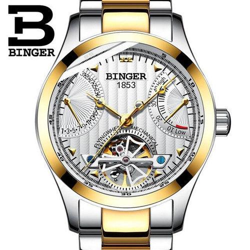 Binger Swiss Super Luxury Tourbillon Mechanical Watch Men B 1171