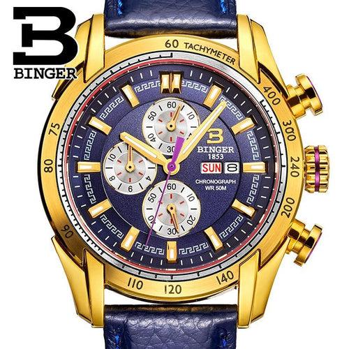 Binger Swiss Chronograph Quarz Watch Men B 1163