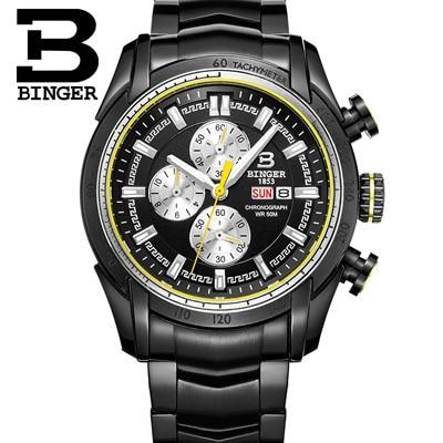 Binger Swiss Chronograph Quarz Watch Men B 1163