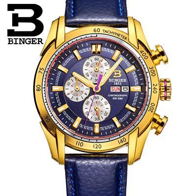 Binger Swiss Chronograph Quarz Watch Men B 1163