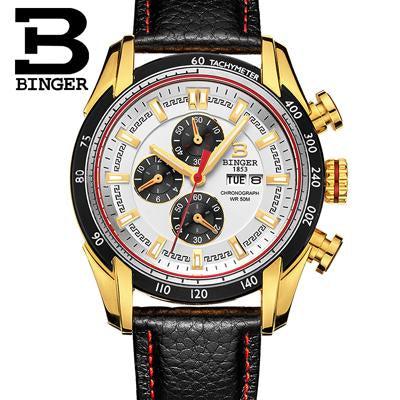 Binger Swiss Chronograph Quarz Watch Men B 1163