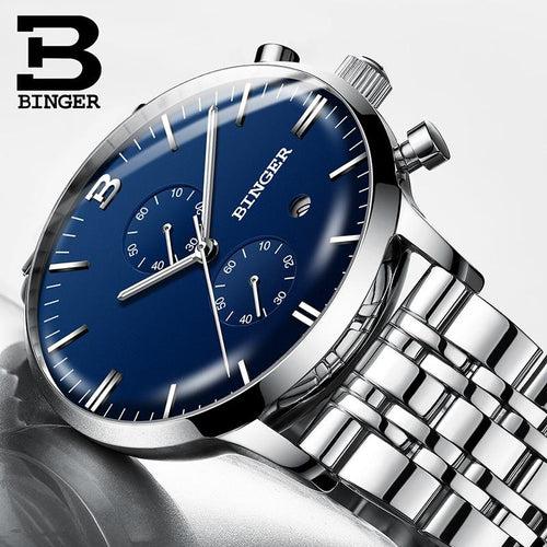 Binger Swiss Chronograph Quartz Watch Men B 1212