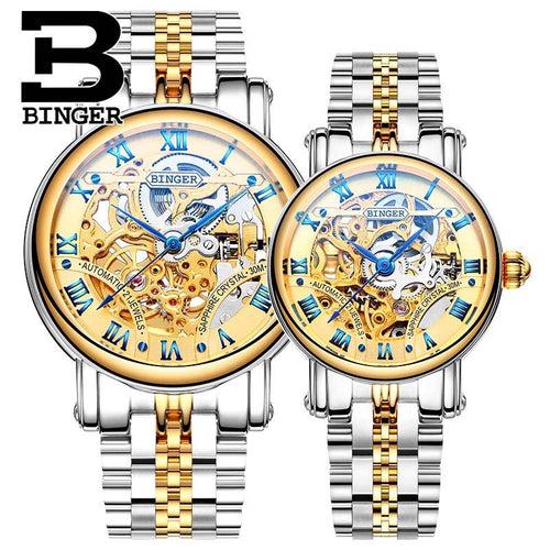 Binger Swiss Hollow Mechanical Couple Watch BS5066HC