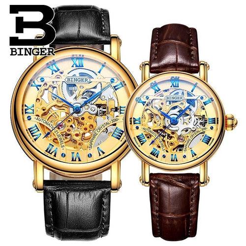 Binger Swiss Hollow Mechanical Couple Watch BS5066HC