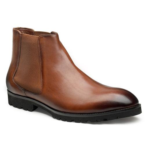 JOE SHU Men's Brown High Ankle leather Boot