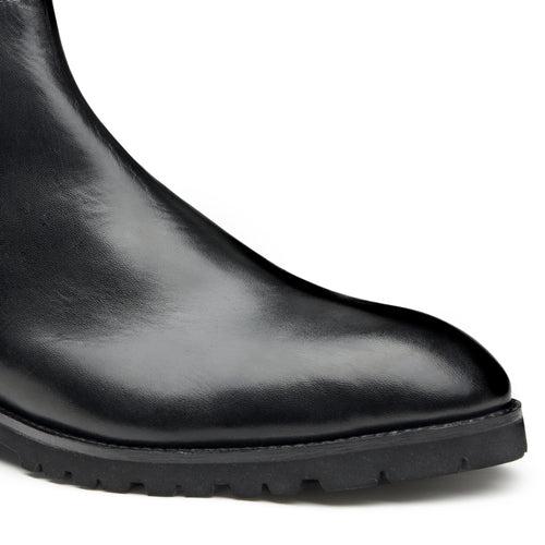 JOE SHU Men's Black High Ankle leather Boot