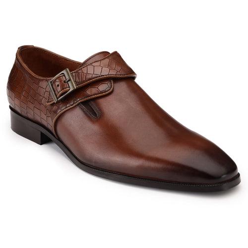 JOE SHU Men's Leather Single Monk Shoe