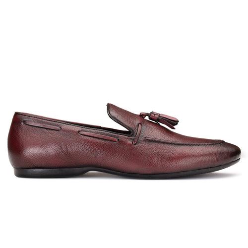 JOE SHU Men's Leather Loafer with Tassel