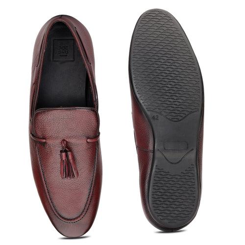 JOE SHU Men's Leather Loafer with Tassel