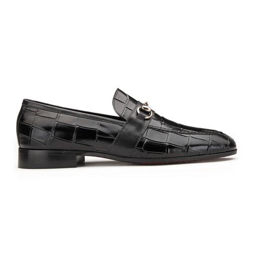 JOE SHU Men's Leather Slip-on Shoe with buckle