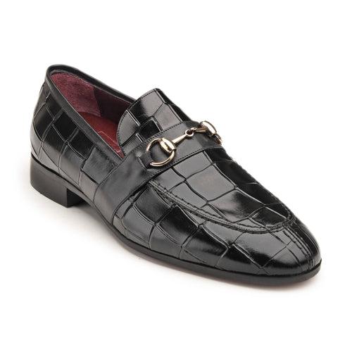 JOE SHU Men's Leather Slip-on Shoe with buckle