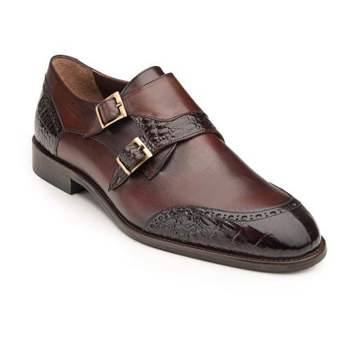 JOE SHU Men's Formal Leather Double Monk