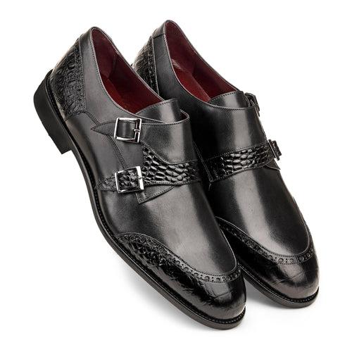 JOE SHU Men's Formal Leather Double Monk