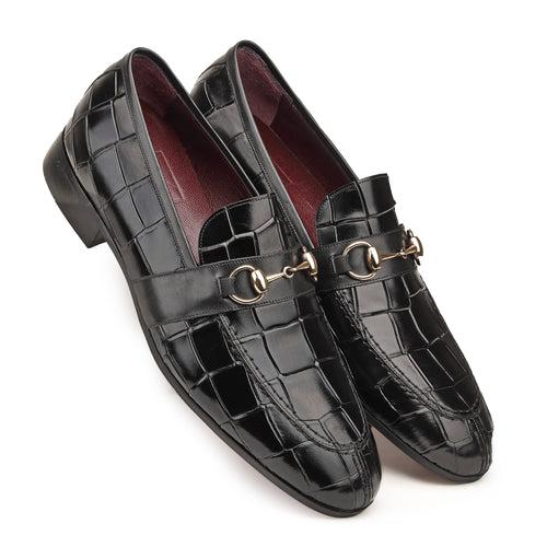 JOE SHU Men's Leather Slip-on Shoe with buckle