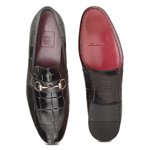 JOE SHU Men's Leather Slip-on Shoe with buckle