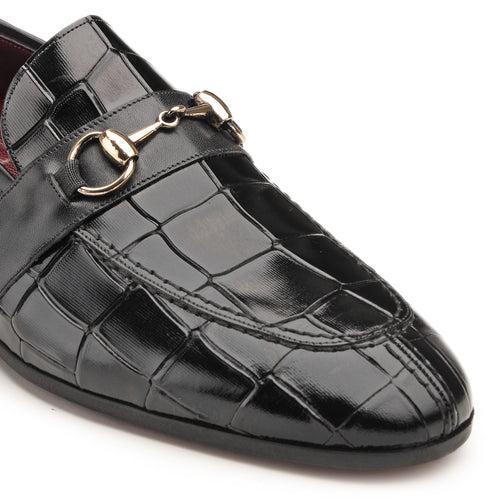 JOE SHU Men's Leather Slip-on Shoe with buckle