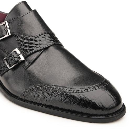 JOE SHU Men's Formal Leather Double Monk