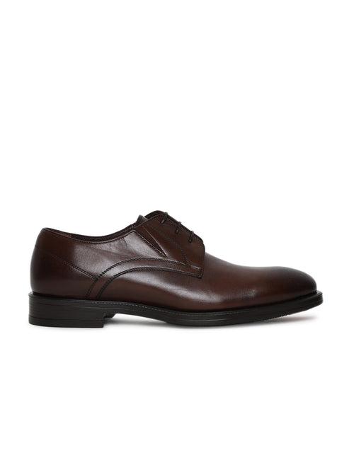 JOE SHU Men's Leather Formal Derby Lace-up Shoe