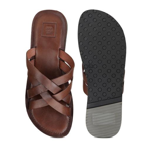 JOE SHU Men's Genuine Leather Casual Slipper