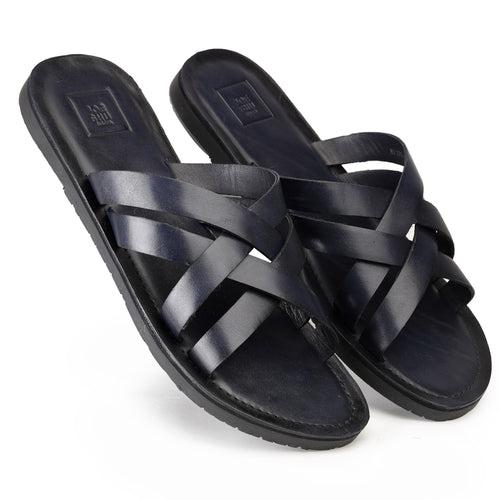 JOE SHU Men's Genuine Leather Casual Slipper