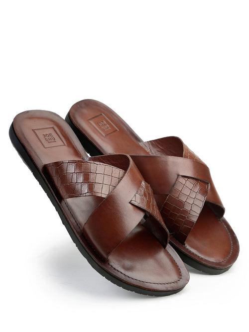 JOE SHU Men's Genuine Leather Casual Slipper