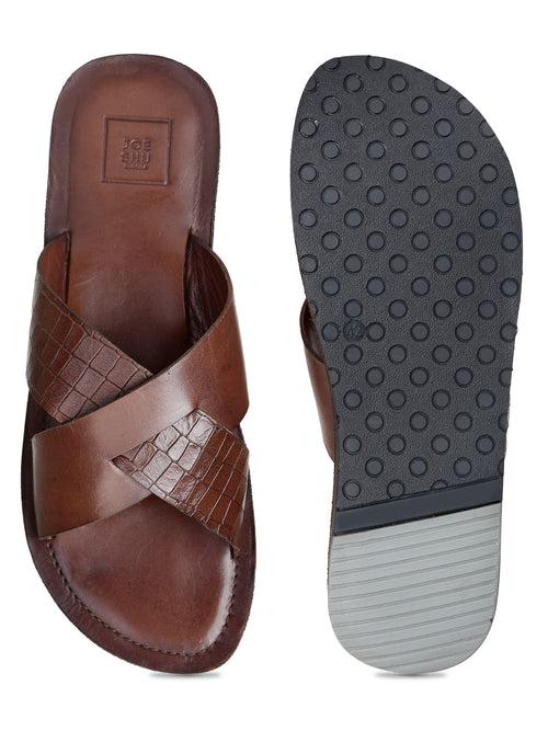 JOE SHU Men's Genuine Leather Casual Slipper