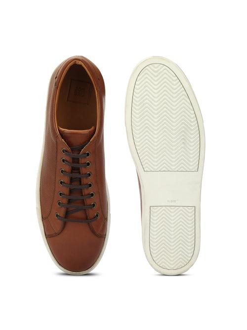 JOE SHU Men's Tan Leather Sneaker