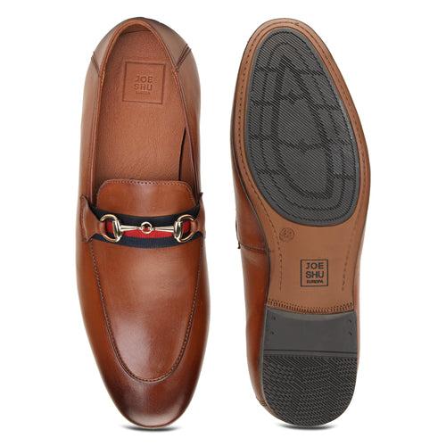 JOE SHU Men's Leather Loafer with buckle