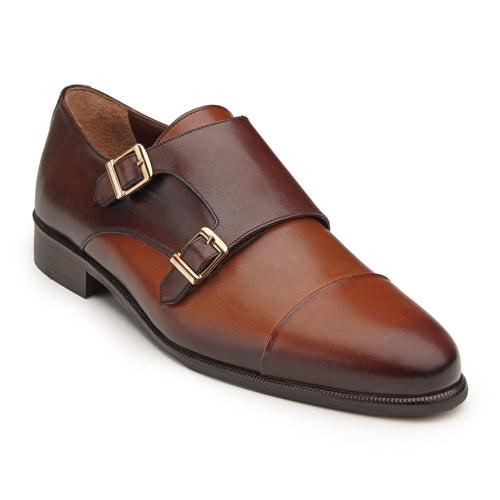 JOE SHU Men's Formal Leather Double Monk