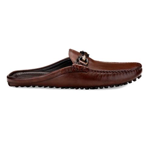 JOE SHU Men's Leather Mule slipper with pebble sole