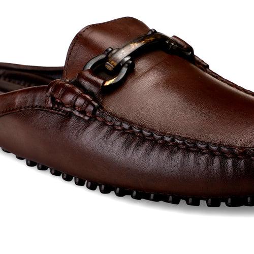 JOE SHU Men's Leather Mule slipper with pebble sole