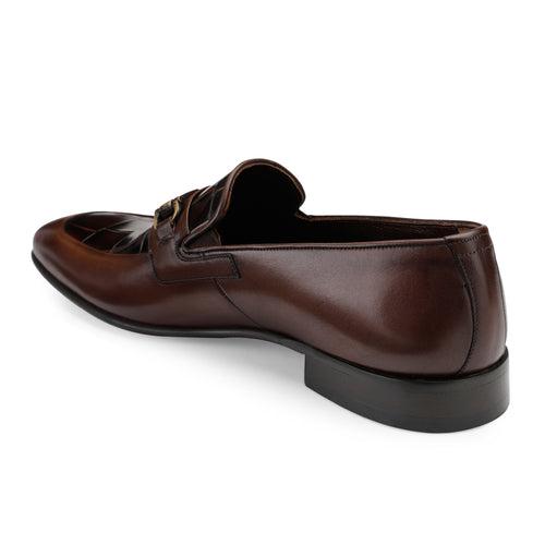 JOE SHU Men's Leather Slip-on Shoe with buckle