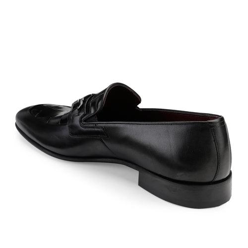 JOE SHU Men's Leather Slip-on Shoe with buckle