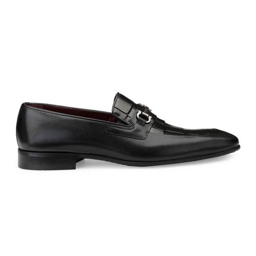 JOE SHU Men's Leather Slip-on Shoe with buckle