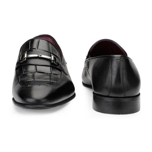 JOE SHU Men's Leather Slip-on Shoe with buckle