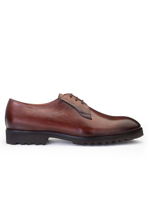 JOE SHU Men's Formal genuine leather Derby Lace-up Shoe