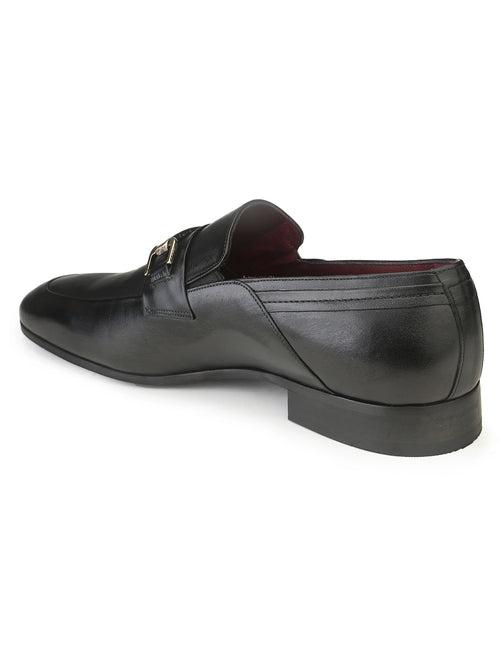 JOE SHU Men's Leather Slip-on Shoe with Chord stitch and Buckle