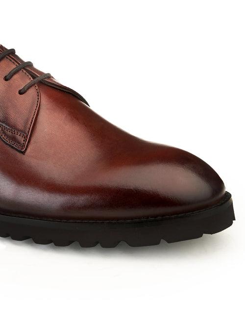 JOE SHU Men's Formal genuine leather Derby Lace-up Shoe