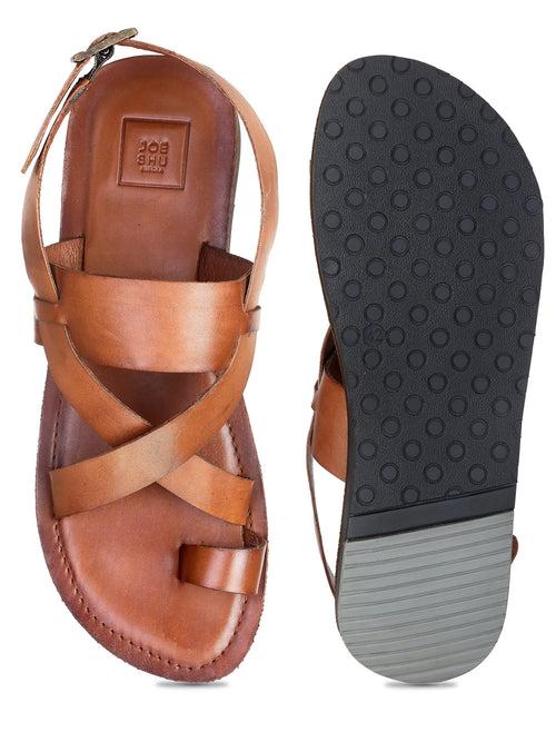 JOE SHU Men's Genuine Leather Casual Sandle