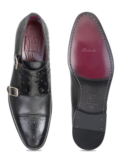 JOE SHU Men's Formal Leather Double Monk Shoe