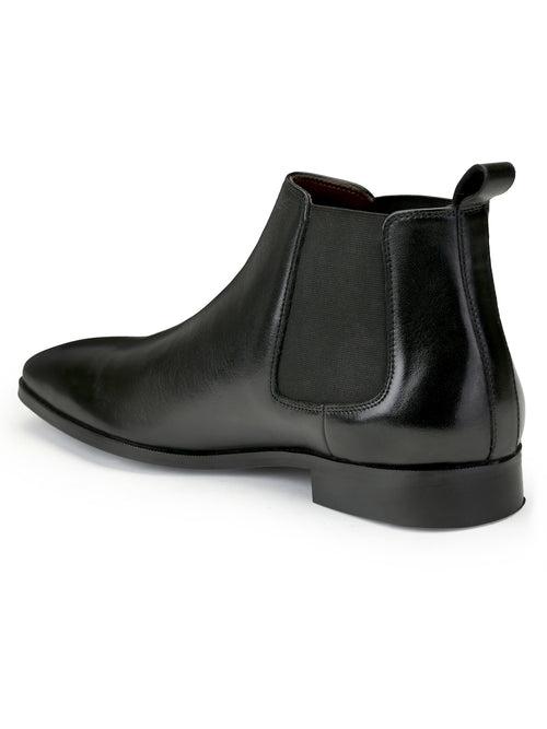 JOE SHU Men's Black High Ankle leather Boot